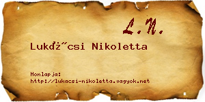 Lukácsi Nikoletta névjegykártya